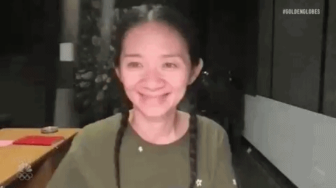 赵婷在得知自己获得金球奖最佳导演之后