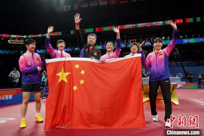 国乒女团横扫日本夺冠。国际乒联供图