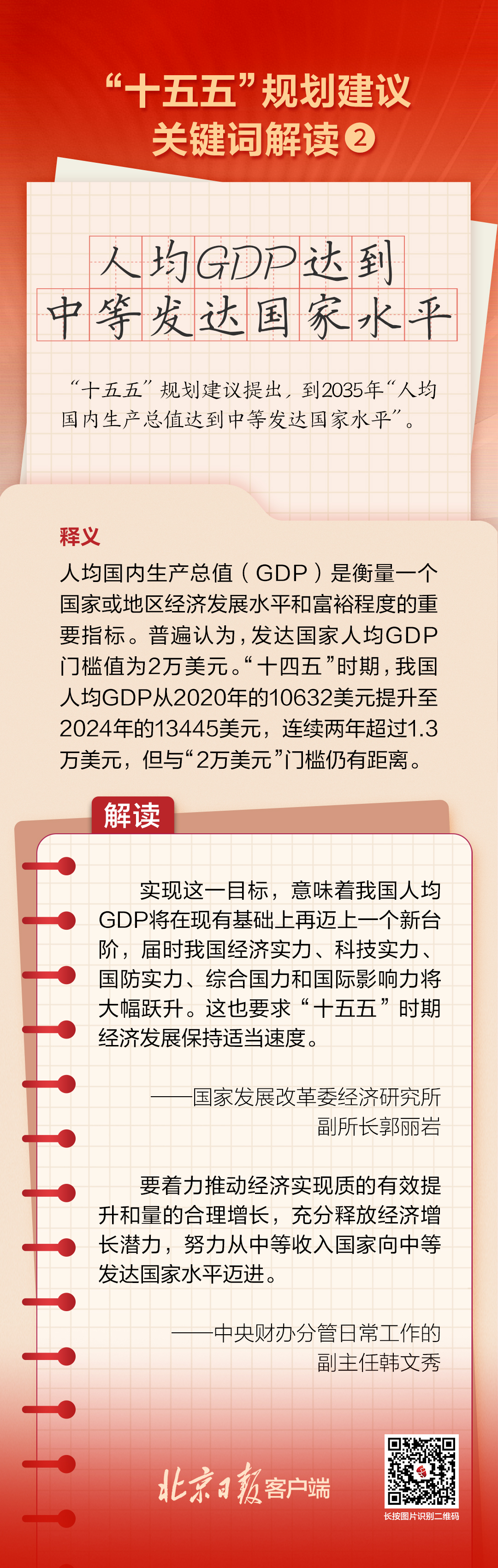 十五五”规划建议关键词解读| 人均GDP达到中等发达国家水平